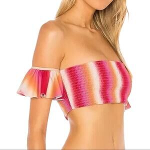 Tularosa Emily Bandeau Bikini Swimsuit Top Retro Sun Ombre Large New with tags
